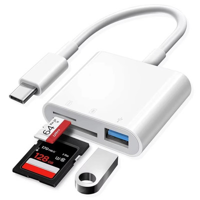 USB C SD Card Reader Micro SD to Type C OTG Adapter for SDHC SDXC TF-