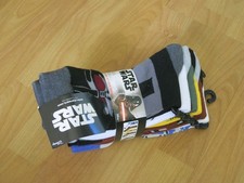 STAR WARS 6 Pack Crew Socks Character Socks Mens Size 6-12 NEW Fett Vader R2
