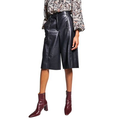 Jeannie Mai INC Womens Faux-Leather Bermuda Shorts Black Sizes 8, 12