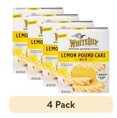 (4 Pack) Lemon Pound Cake Mix, 16.2 OZ Box