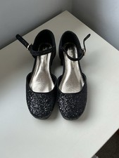 Next Black Sparkle Occasion Shoes Size 1.