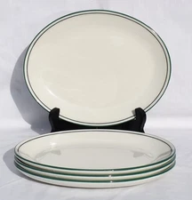 Steelite International - CORTEZ - Set of 4 -GREEN STRIPE - 8" SALAD PLATES