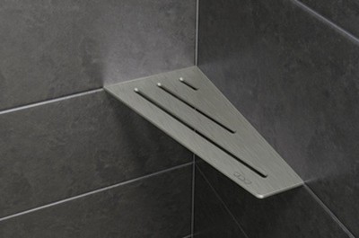 Schlüter Eck-Wandablage Graphitschwarz matt.SHELF SES3D10MGS Wave Viereckige