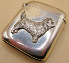 Birmingham 1922 Sterling Silver Novelty Scotty Dog / Westy Vesta Case Match Safe