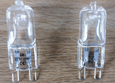 G9 Halogen Lampe Birne 25W 230V x2 Elektrokamin Holzofen Display Beleuchtung