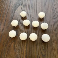 10 Vtg Cabinet Cupboard Dresser Drawer Round Wooden Pull Knob Handle White Lot