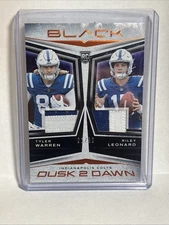 2025 Panini Black Tyler Warren Riley Leonard Dusk 2 Dawn /50 Colts Rookie RC