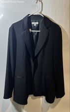 Zara Womens Black Long Sleeve Notch Lapel One-Button Blazer Size 14