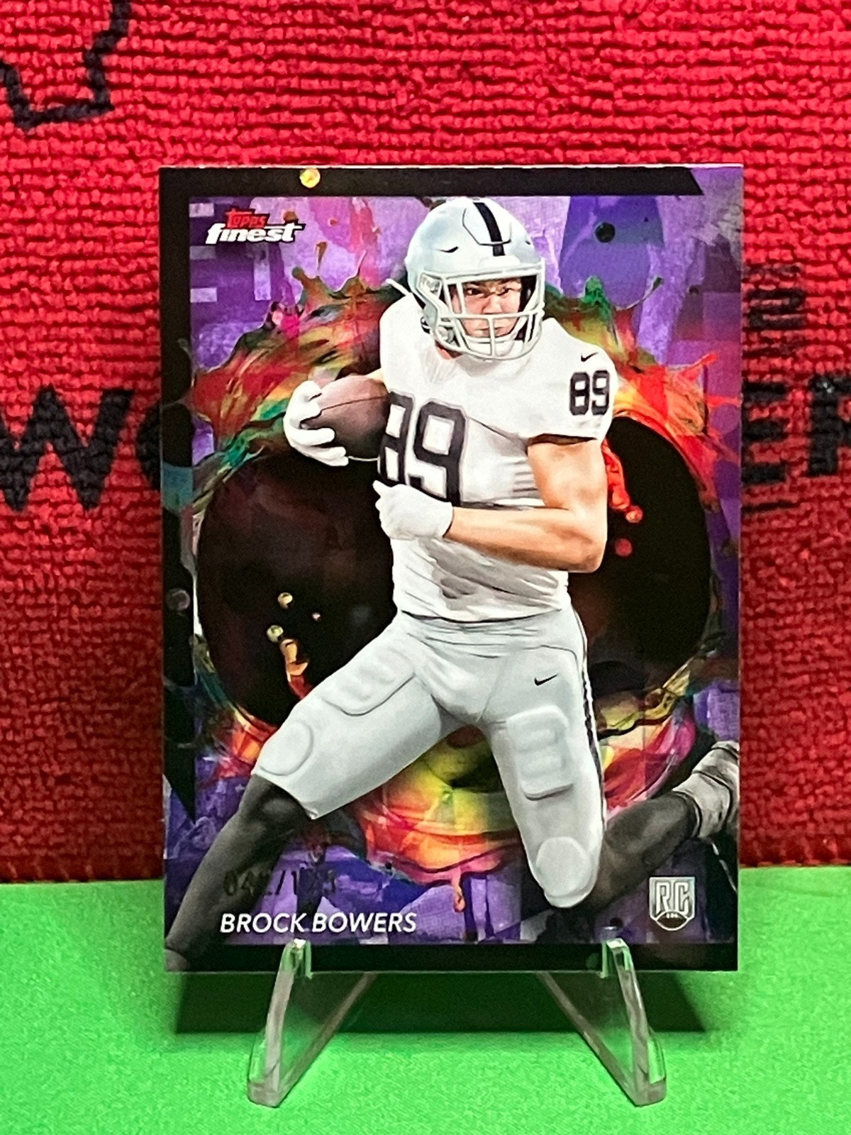 2024 Topps Finest - Brock Bowers #282 - Rare Purple Refractor /125 (RC)