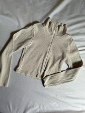 Brandy Melville zipper sweater meets sweatshirt cream colored jacket
