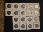 Lot of 18 Uncirculated 1974 Kennedy Half Dollar Coin Collection.