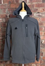 Adidas - Mens Grey/Black Designed for Game Day Full Zip Hoodie - Size Large