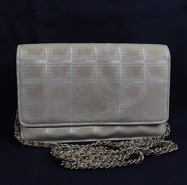 CHANEL Shoulder Bag Chain Wallet Travel Line Beige A15772 Excellent Condition