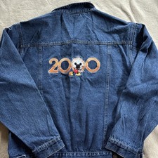 Vintage Disney Store 2000 Jean Denim Jacket Mickey Mouse Size Medium