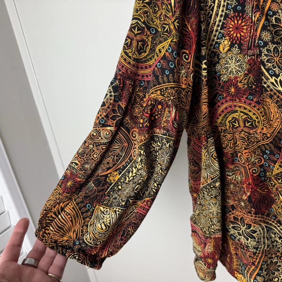 Blusa Westbound Talla XL Top Camisa Mangas 3/4 Cachemira Negra Roja Azul Amarilla Foto 4 de 4