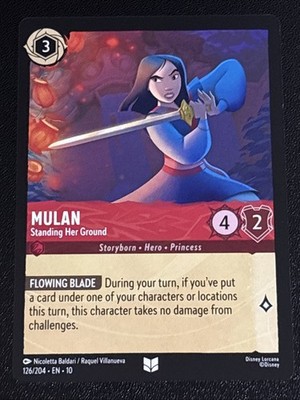 Disney Lorcana Whispers in the Well Mulan-Standing Her Ground 126/204 NM