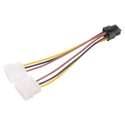 A Dual 4-Pin Molex IDE to 6 Pin PCI-E Graphic Card  Connector Cable Adapter I8A2