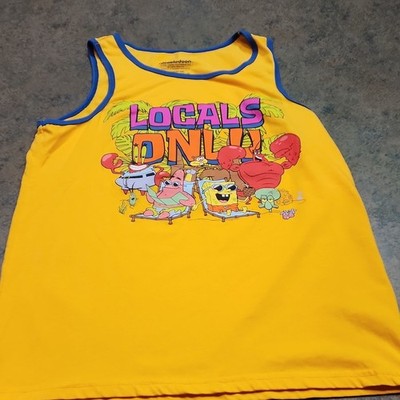 Nickelodeon SpongeBob Locals Only Men's S Sleeveless Yellow Graphic T-Shirt