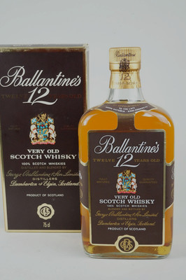 SAMMLER NACHLASS - SEHR ALTE FLASCHE WHISKY - BALLANTINES TWELVE 12 YEARS OLD