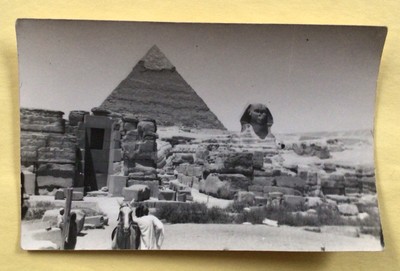 Vintage Real Photo Postcard Great Pyramid Photograph Museum Egypt Cairo Sphinx