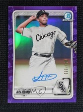 2020 Bowman Chrome Prospects Purple Refractor 43/250 Lency Delgado Auto 0vs5