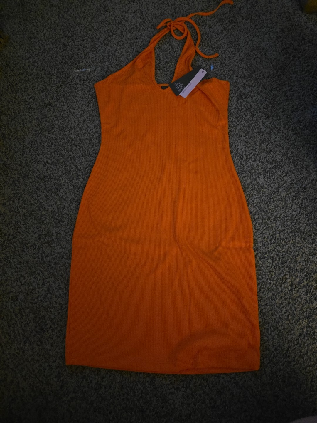 Wild Fable Orange Halter Bodycon Mini Dress Swimsuit Cover-Up Womens Size Xl