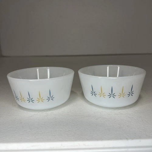 Vtg Anchor Hocking Fire King 434 STARBURST CANDLE GLOW 6 oz Custard Dish Ramekin