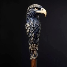 wooden walking stick hand carved Beautiful eagle wooden walking cane