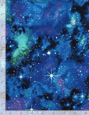 Space Fabric | Galaxy Star Purple Blue Black | Timeless Treasures YARD