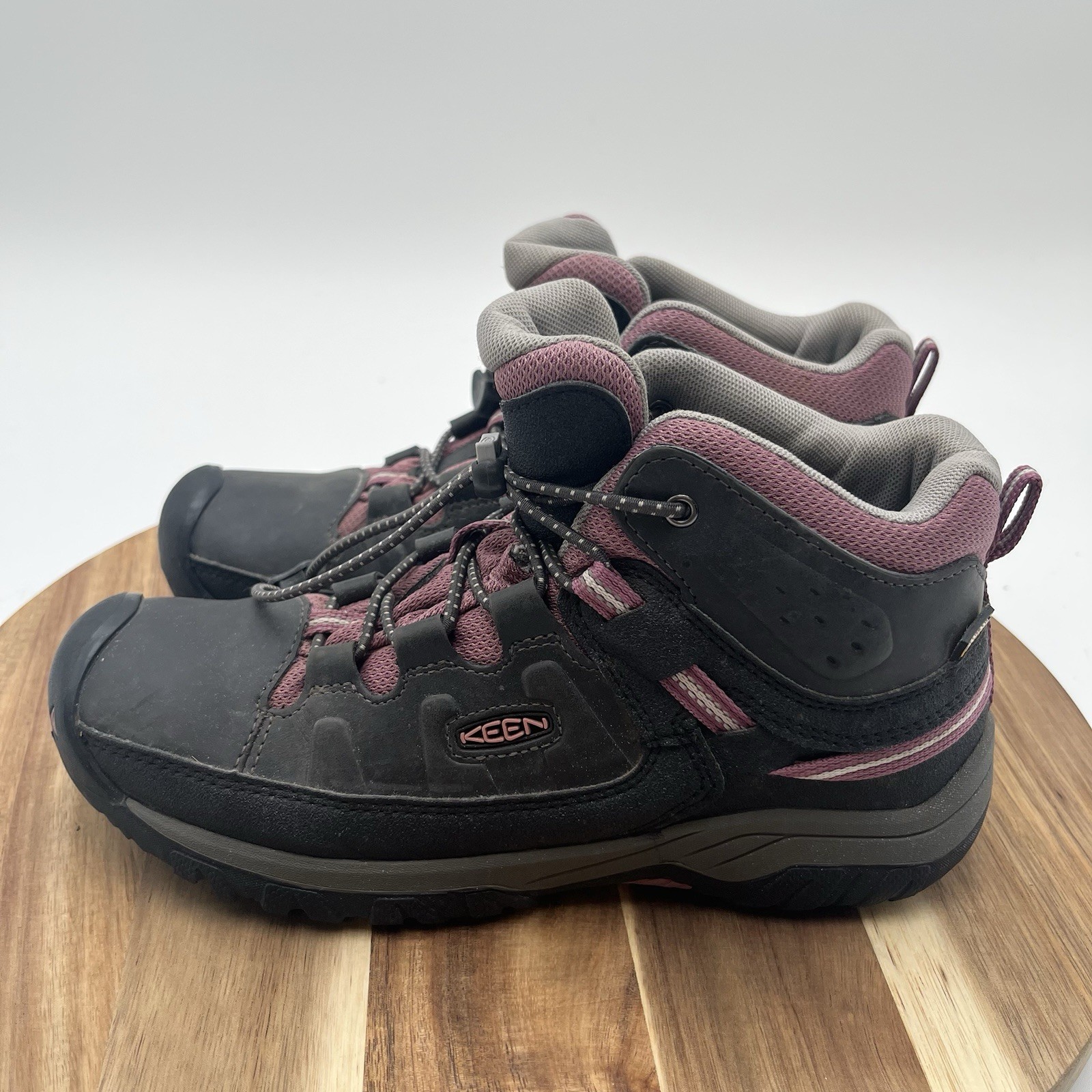 Scarpe da trekking Keen Targhee Mid impermeabili 1020131 in pelle nero rosa 5 US Youth