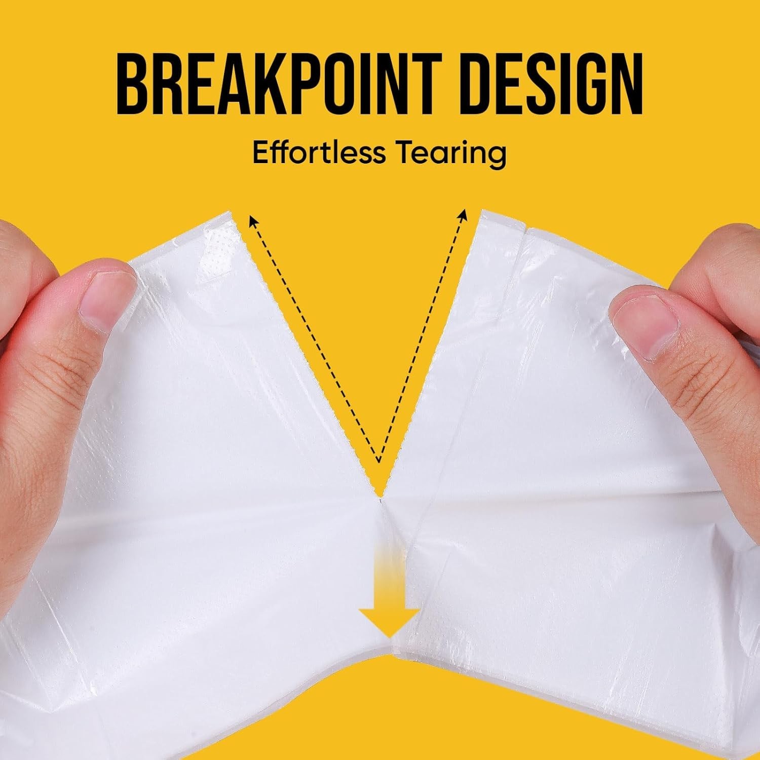 100 PC 4 Gallon Trash Bags Liner Kitchen Small Garbage Rubbish Bags 5 Roll White