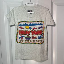 Fruit of the Loom T-Shirt Kids 2-4 Gray New York On The Move Vintage USA Made