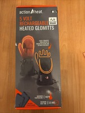 Action Heat 5 Volt Rechargeable Featherweight Heated Gloves Mens Medium Black
