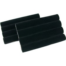 2 Black Velvet Ring Tray Jewelry Pad Showcase Display 5 1/2"