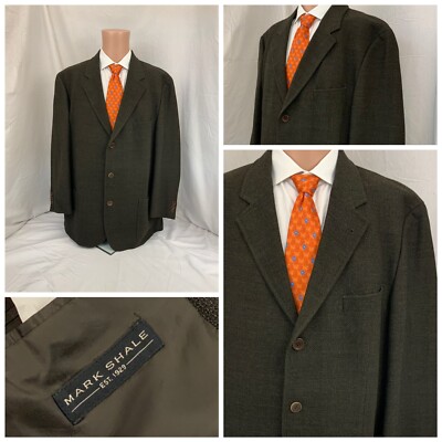 Mark Shale Reda Super 100s Blazer 44R Brown Wool 3B 2V Mint YGI R1-239