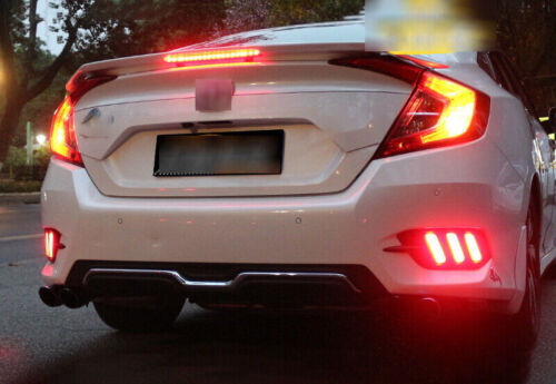 2X Turn Signal Led DRL Rear Bumper Fog Light Lamp 2016-2021 For Honda Civic 10th - Picture 3 of 10