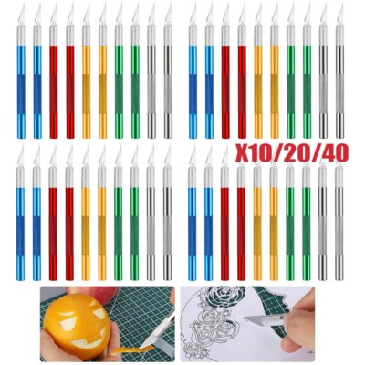 10/20/40pcs Exacto Knife, Colorful Craft Knife Kit, Sharp Exacto Knife Set USA