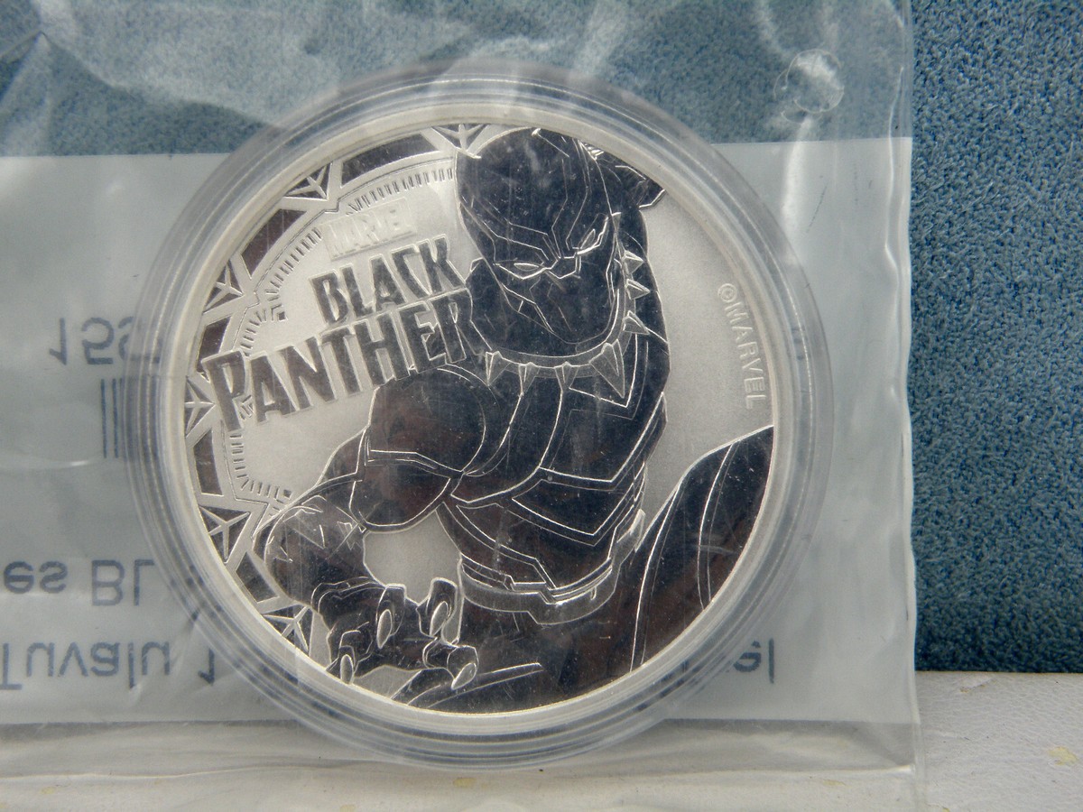 2018 Tuvalu 1 oz . 9999 Silver $1 Marvel Series Black Panther BU