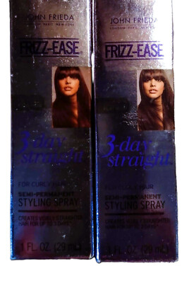Frieda Frizz Ease Straight Semi Permanent Styling Spray Curly Hair ~ Lot of 2 
