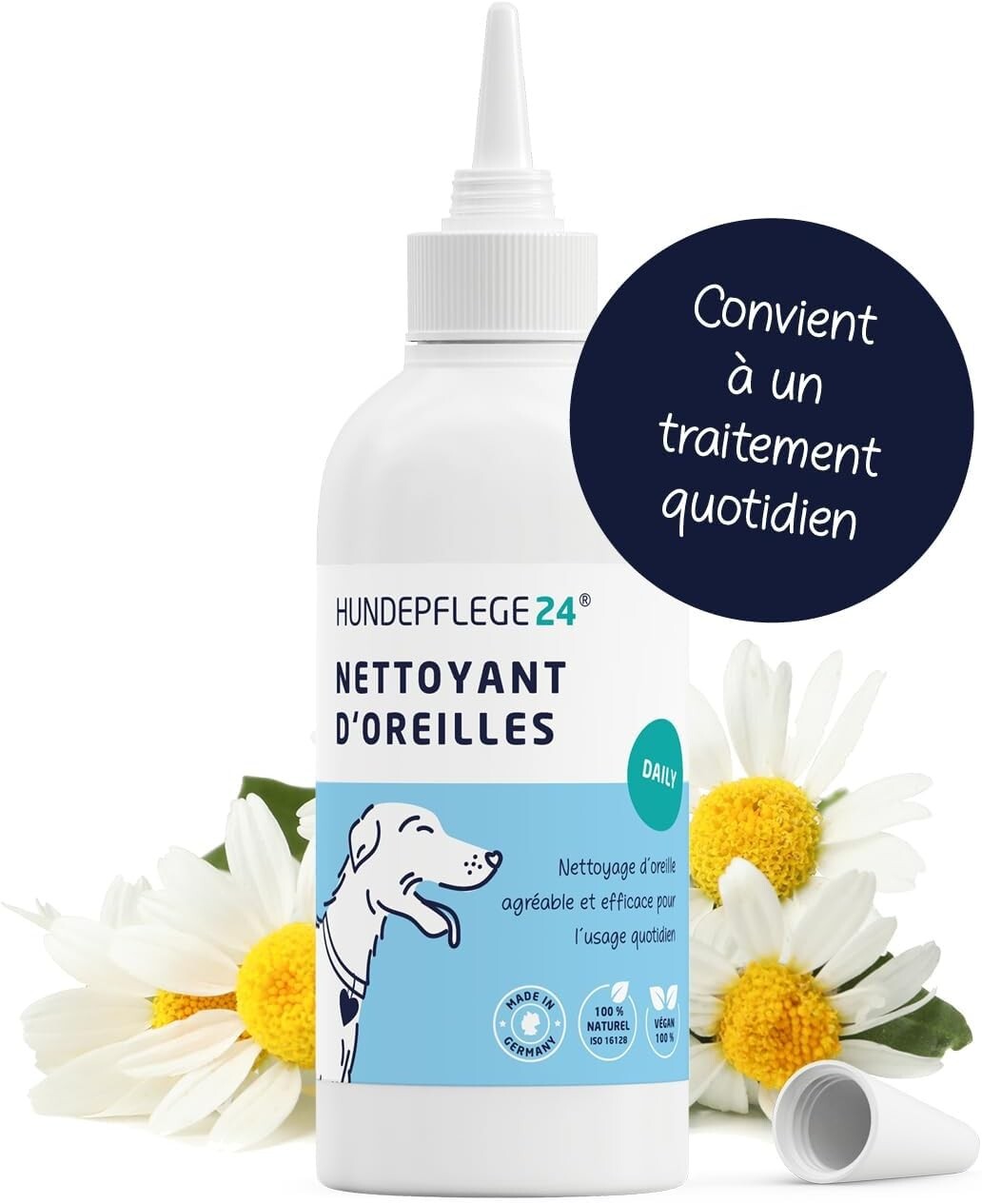 Nettoyant oreille pour chien et chat de 250ml contre l'inflammation et les mauvaises odeurs