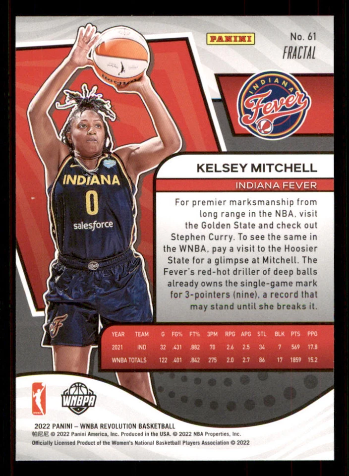 2022 Panini Revolution WNBA Fractal #61 Kelsey Mitchell - Image 2 of 2