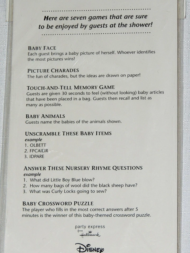 BABY ~WINNIE THE POOH & FRIENDS~ 1-LIBRO DE JUEGO BABY SHOWER SELLO FIESTA FAVOR Foto 2 de 2