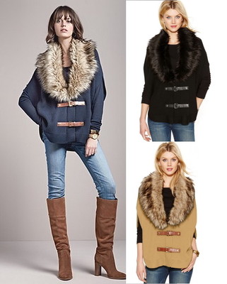 michael kors fur poncho