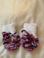 Baby Scratch Mittens Hand Knitted 0+ months Seamfree