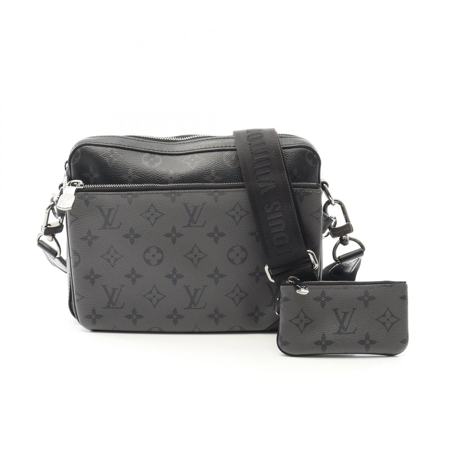 LOUIS VUITTON（LV） Borsa a tracolla Louis Vuitton Trio Messenger M69443 Monogram Eclipse Tela Nera