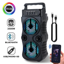 2500W Bluetooth Speaker Wireless Outdoor Stereo Bass Sound System USB/FM Radio