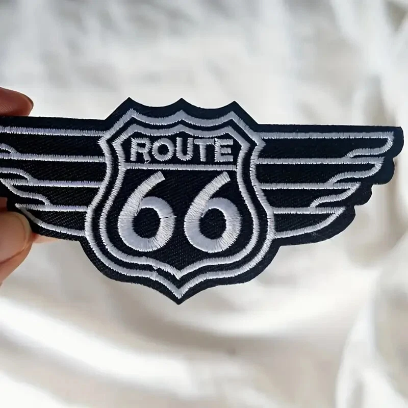 Route 66 iron on patch applique 4 5/8 x 2 1/8 inch - Image 3 of 4
