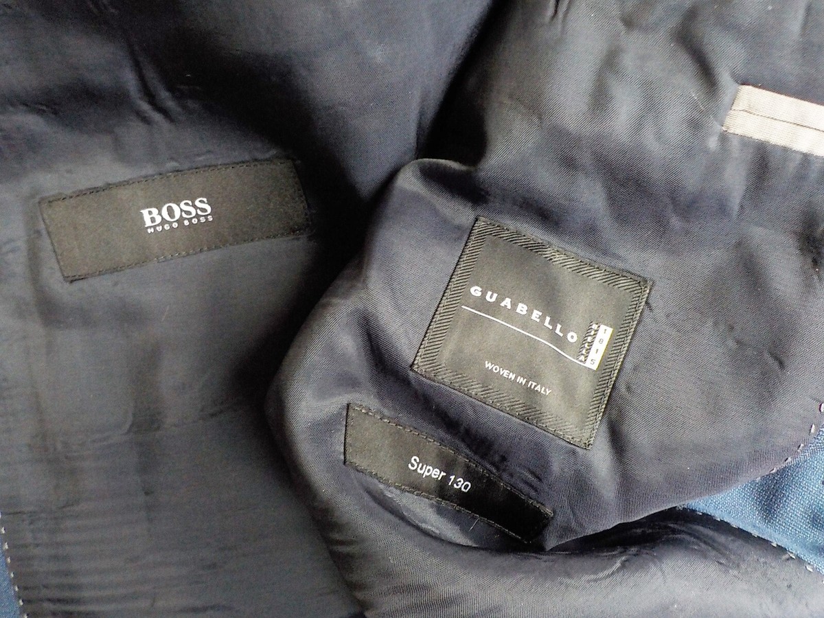 BOSS HUGO BOSS Guabello Made in Italy Super 130 Wool 2 Button Blue