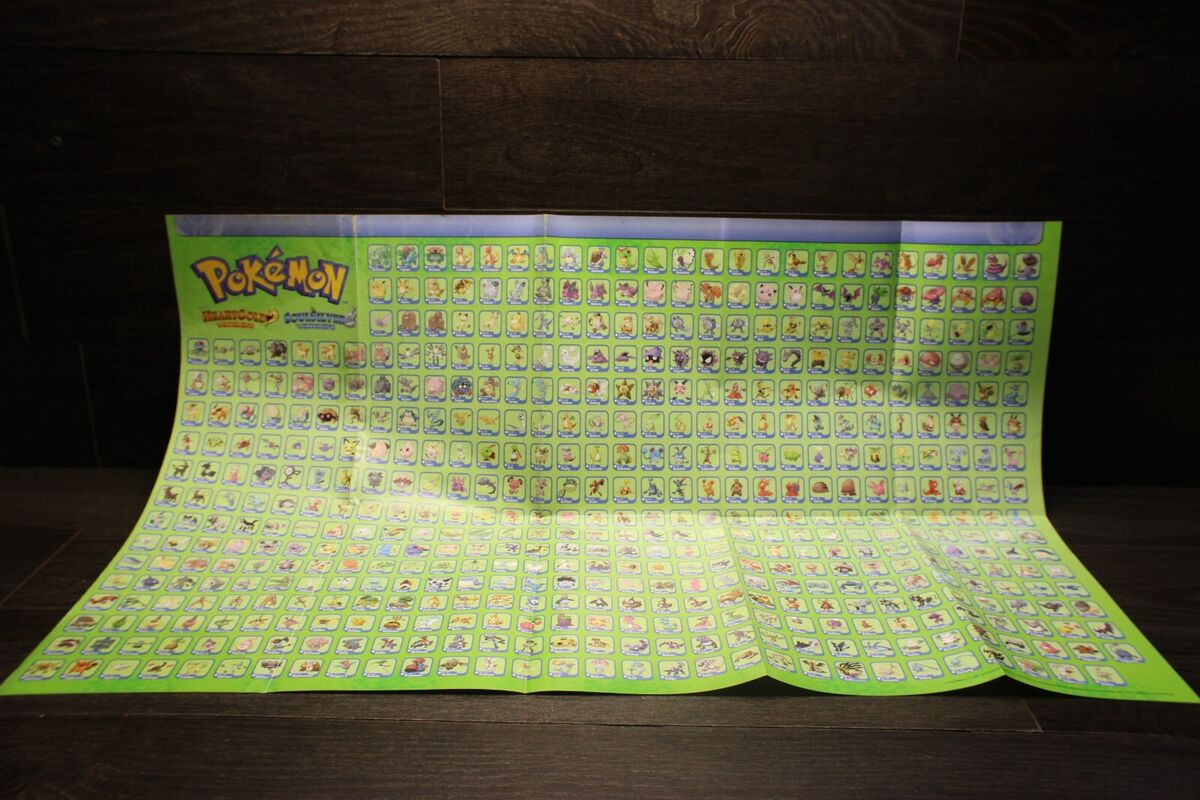 Pokemon HeartGold Version and Pokemon SoulSilver Version Pokemon List Poster