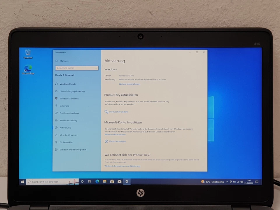 Hp EliteBook 840 G1 i5 1,90-2,90GHz 256GB SSD 8GB Laptop Für Schüler W10 Pro 14" - Bild 2 von 4